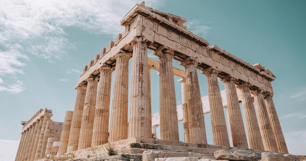 View of Athens cityscape with the Greek Parliament building